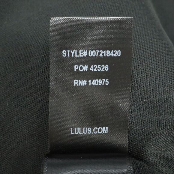 Lulus Dress Womens Large Black Sequins Lined Ruffle Sheer Back Side Zip Deep V - Picture 13 of 13